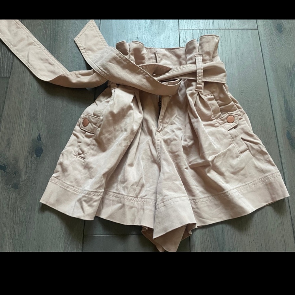 Topshop Dusty Rose Paper Bag Shorts